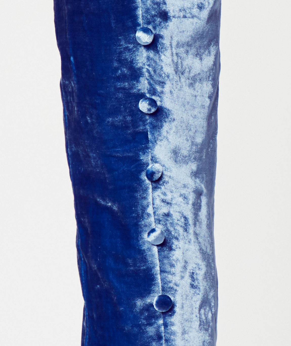 Slim Fit Velvet Pant with Button Detailing - Image 2